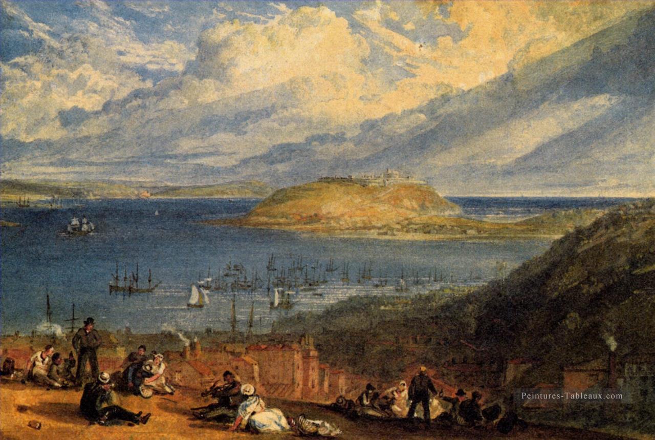 Falmouth Harbour Cornwall romantique Turner Peintures à l'huile